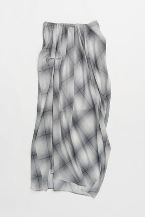 Draped Sheer Check Skirt