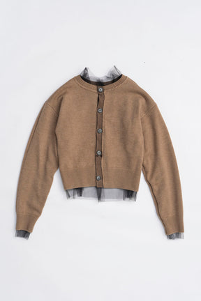 Reversible Tulle Knit Cardigan - 2025 WINTER