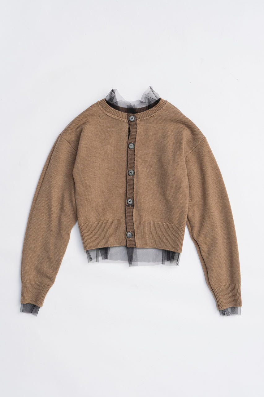 Reversible Tulle Knit Cardigan - 2025 WINTER