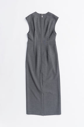 Hand-stitched Deep V-neck Dress