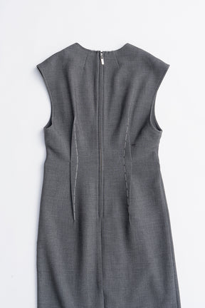 Hand-stitched Deep V-neck Dress