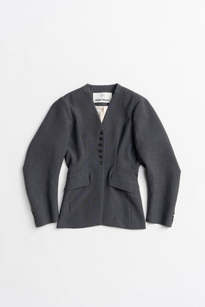 Padded Shoulder V-Neck Jacket - 2026AUTUMN
