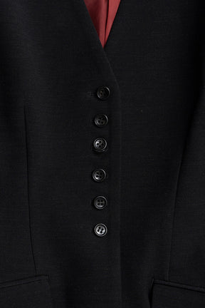 Padded Shoulder V-Neck Jacket - 2026AUTUMN