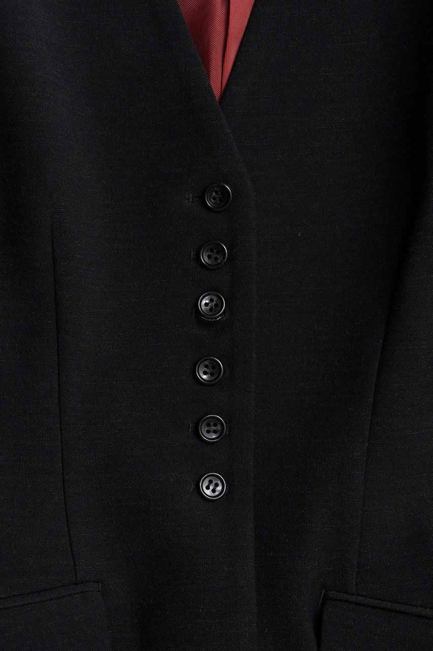 Padded Shoulder V-Neck Jacket - 2026AUTUMN