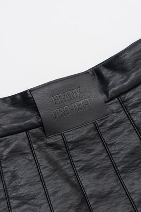 Synthetic Leather Pleated Skirt - 2026WINTER