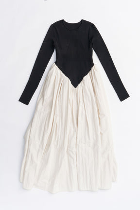 Knit Combination Long Dress - 2025 AUTUMN