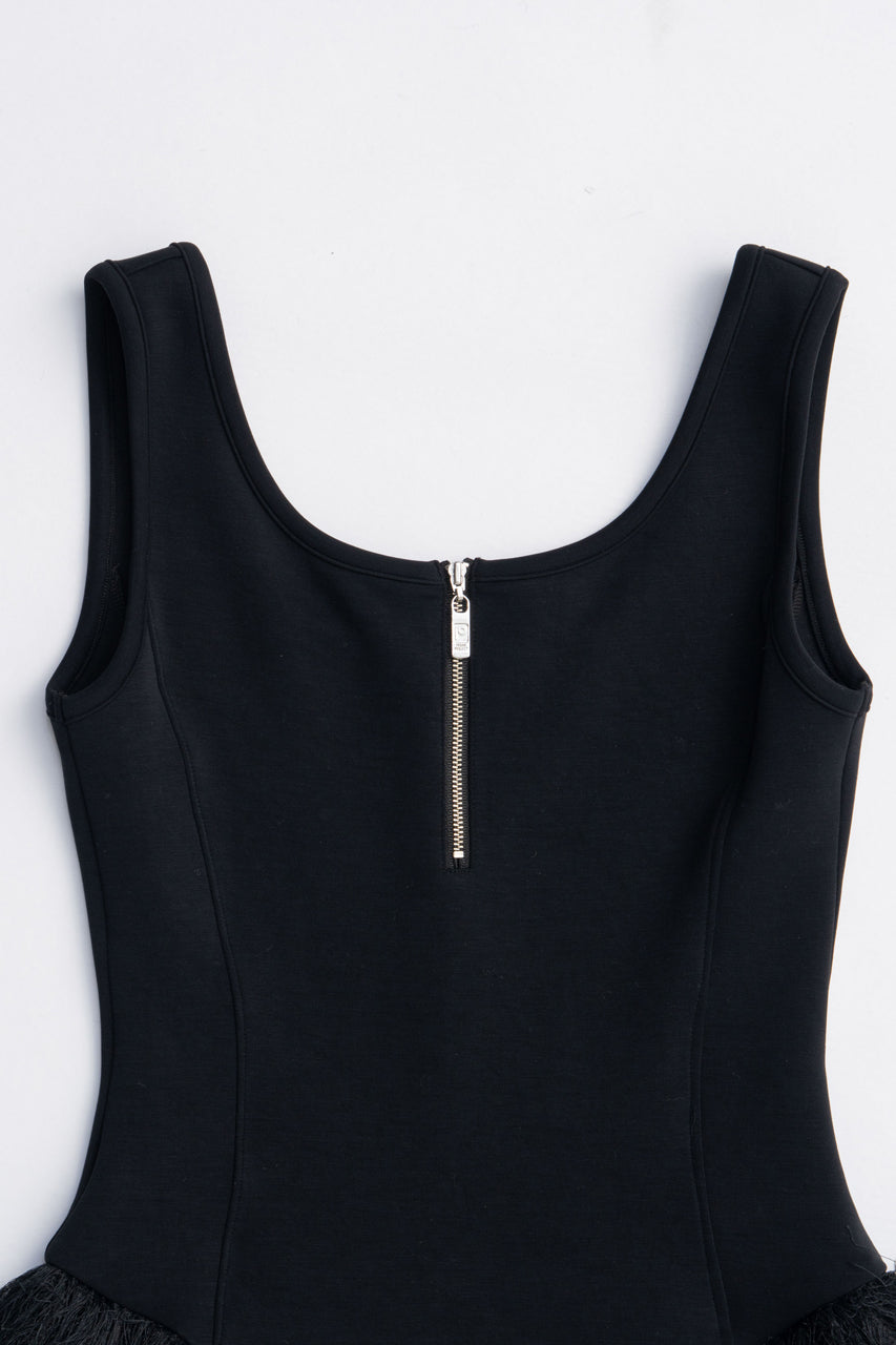 Shaggy Hem Peplum Tank