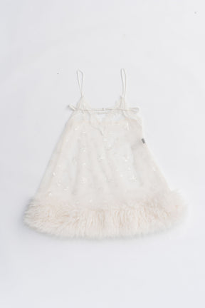 Sequin Fur Trim Baby Doll