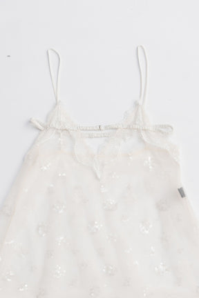 Sequin Fur Trim Baby Doll