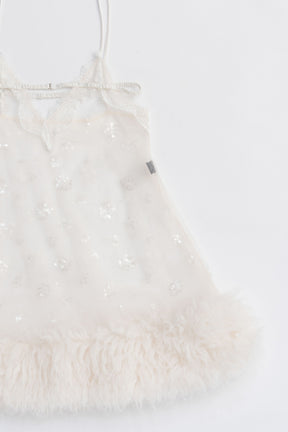 Sequin Fur Trim Baby Doll