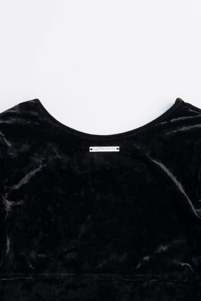 Fur Sleeve Velour Top - 2025 AUTUMN