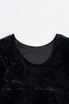 Fur Sleeve Velour Top - 2025 AUTUMN