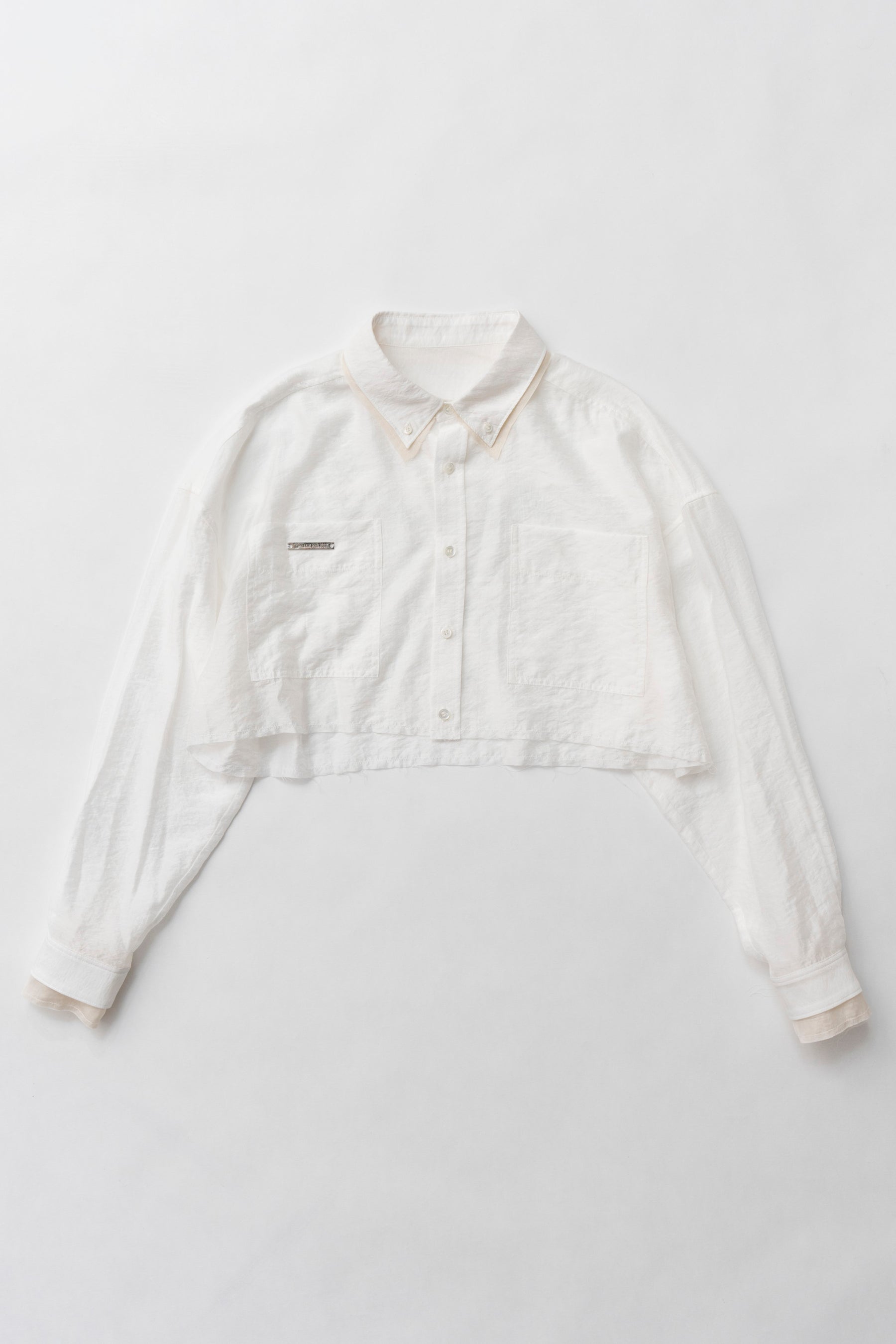 【25 SPRING PRE ORDER】Double Collar Cropped Shirt