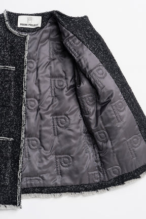 Tweed No-Collar Jacket Coat - 2026AUTUMN