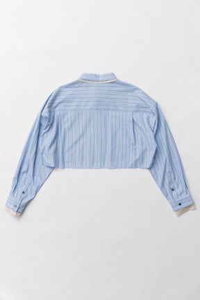 【25 SPRING PRE ORDER】Double Collar Cropped Shirt