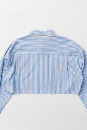 【25 SPRING PRE ORDER】Double Collar Cropped Shirt