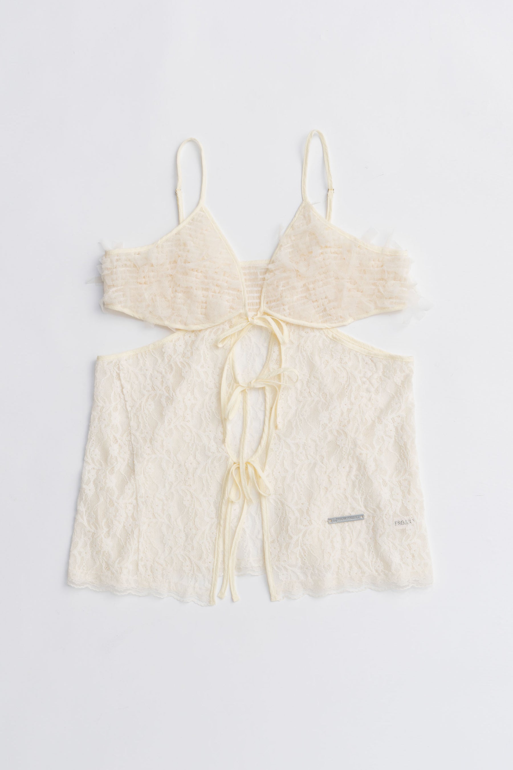 ❀COMME COMME❀総レース&サテンテープ装飾❇ベスト❇トップス RE ORDER】2WAY LACE COLLAR TUCK PEPLUM TOPS - BIRTHDAY BASH
