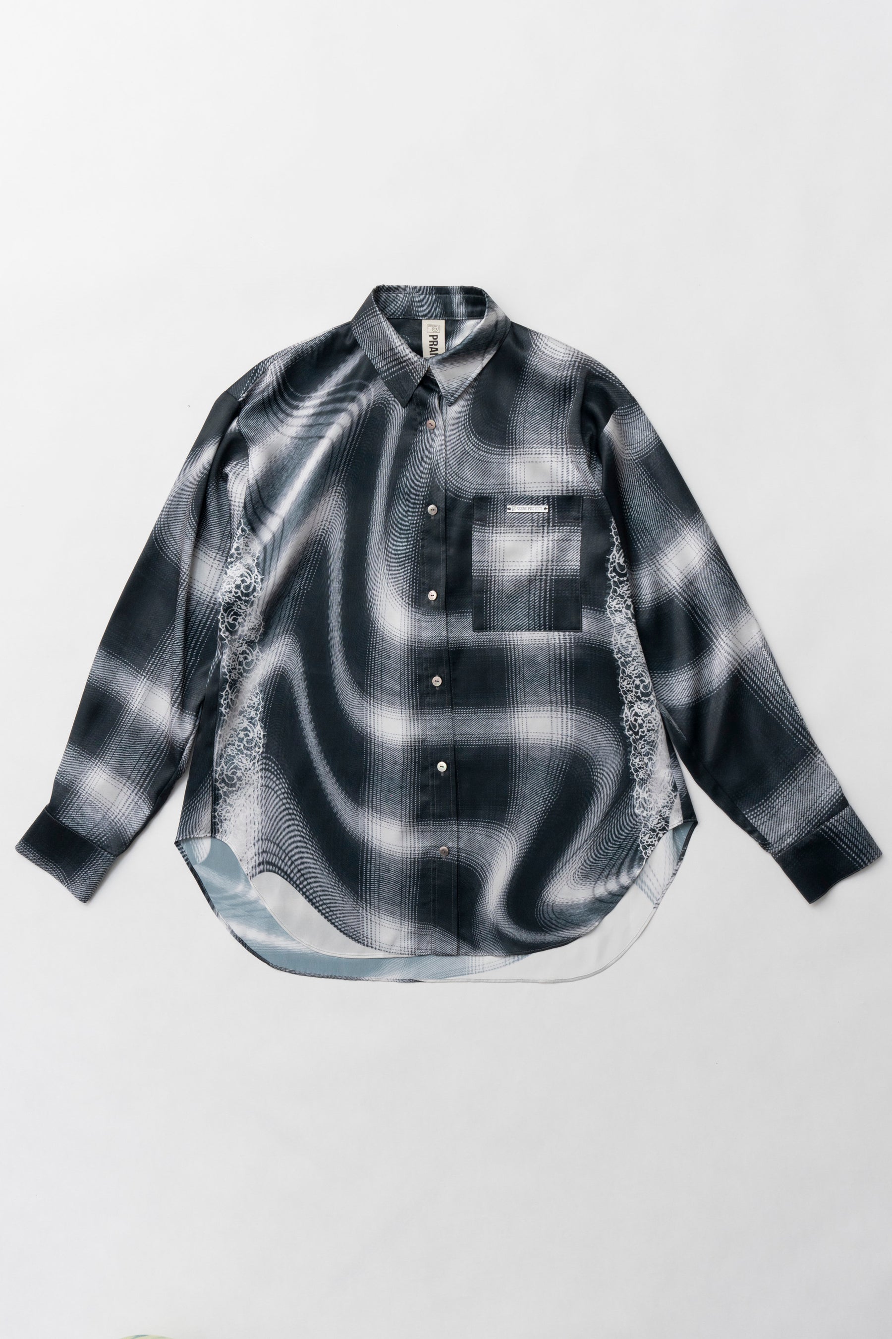 【25 SPRING PRE ORDER】Ombre Check Lace Print Shirt