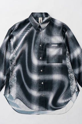 【25 SPRING PRE ORDER】Ombre Check Lace Print Shirt