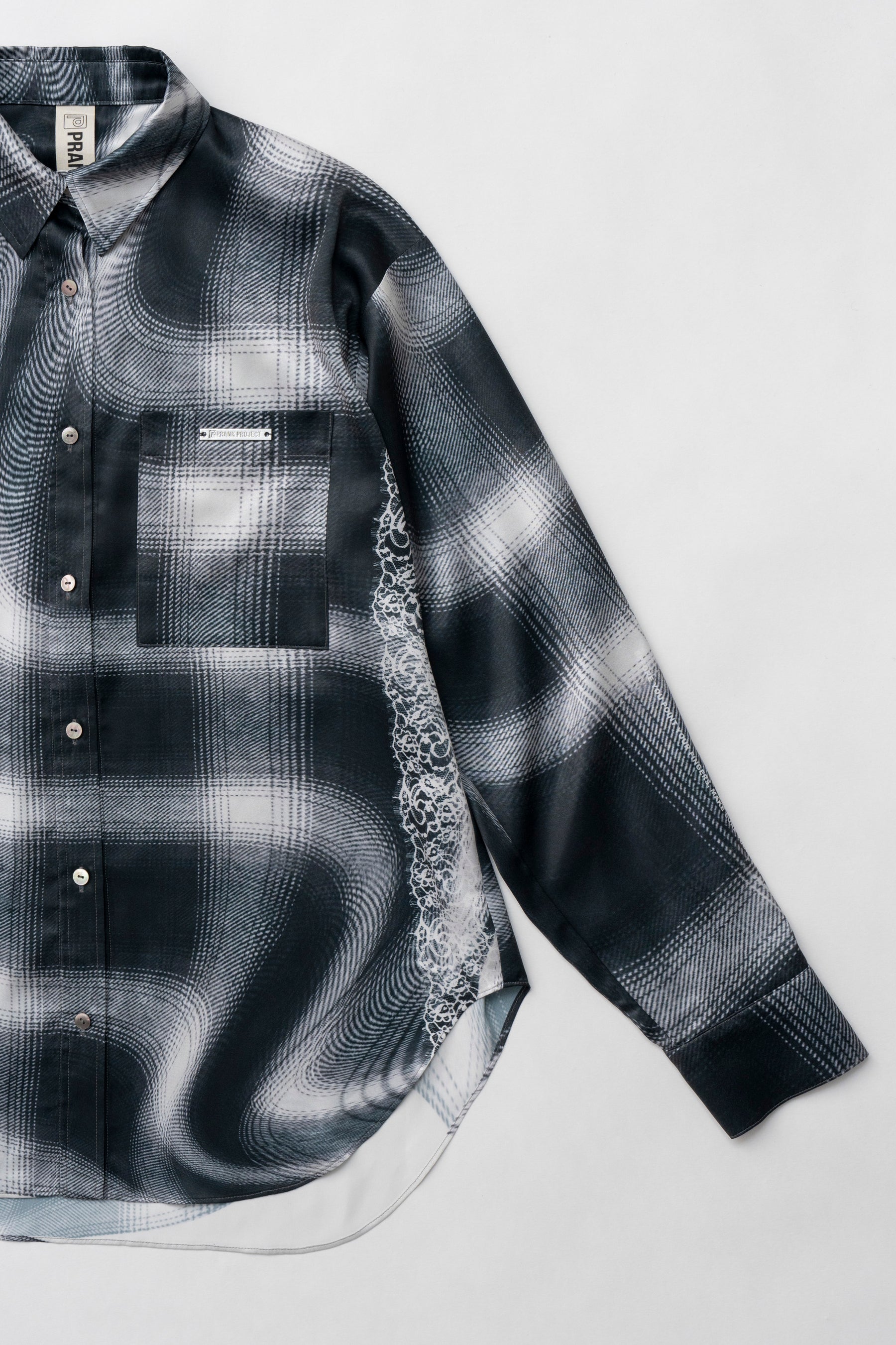 【25 SPRING PRE ORDER】Ombre Check Lace Print Shirt