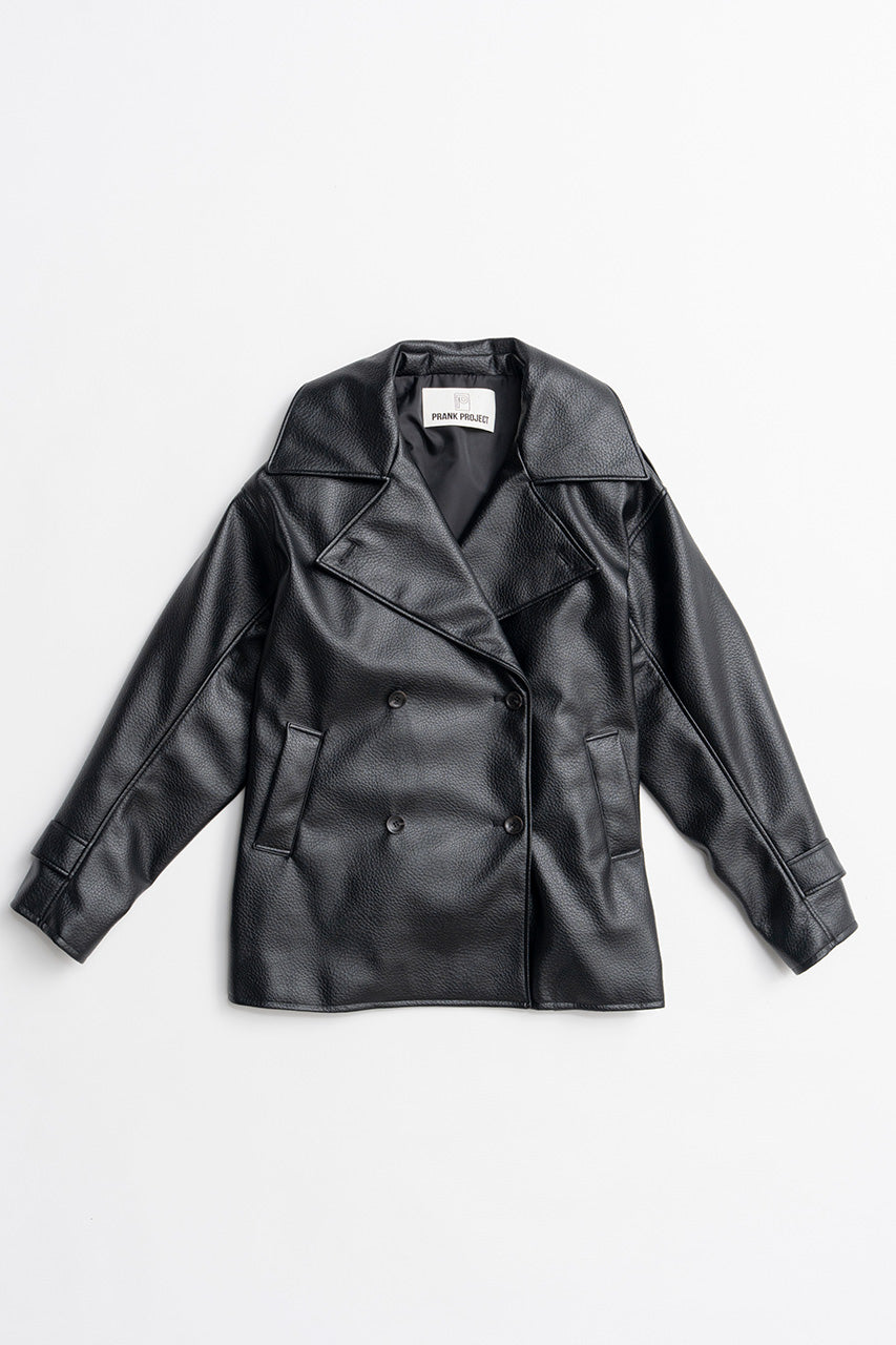 Boxy Middle Leather Trench Coat - 2026AUTUMN