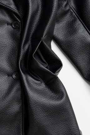 Boxy Middle Leather Trench Coat - 2026AUTUMN