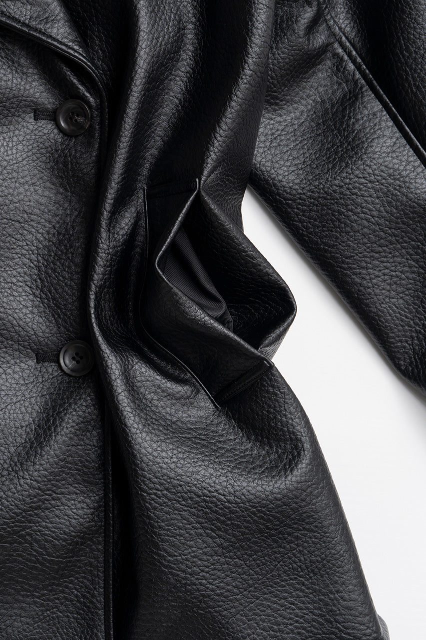 Boxy Middle Leather Trench Coat - 2026AUTUMN