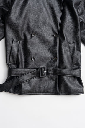 Boxy Middle Leather Trench Coat - 2026AUTUMN