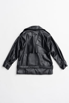 Boxy Middle Leather Trench Coat - 2026AUTUMN