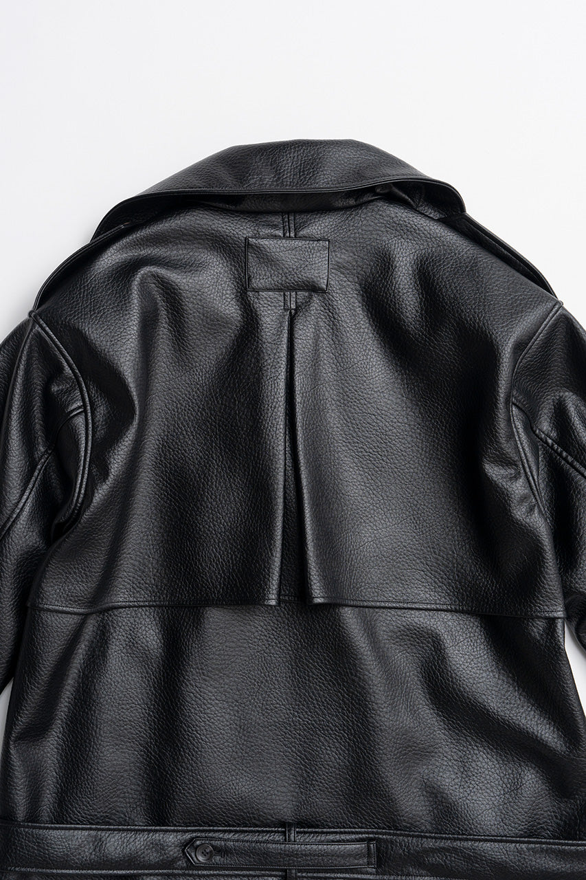 Boxy Middle Leather Trench Coat - 2026AUTUMN
