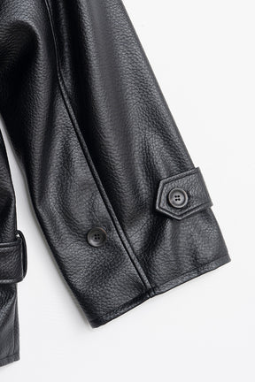 Boxy Middle Leather Trench Coat - 2026AUTUMN