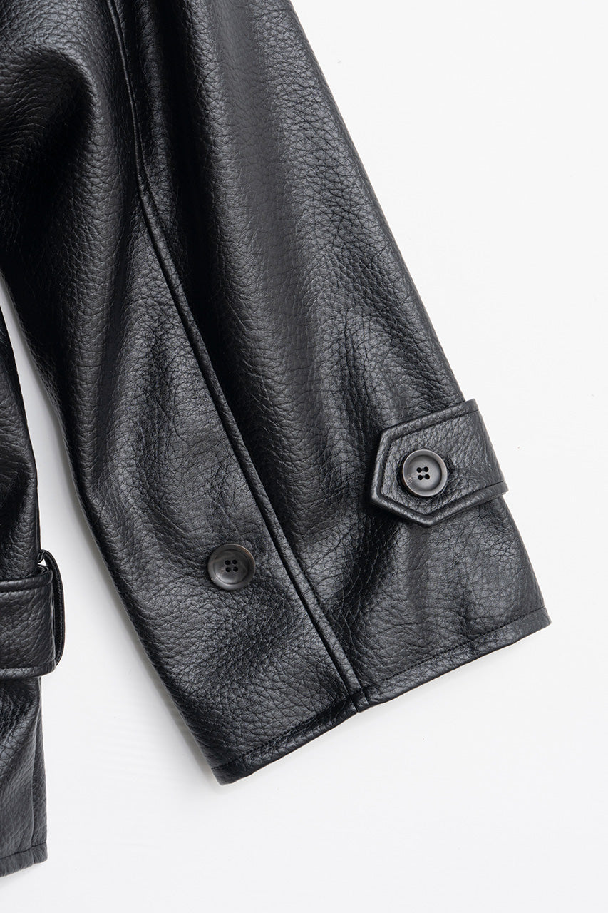 Boxy Middle Leather Trench Coat - 2026AUTUMN