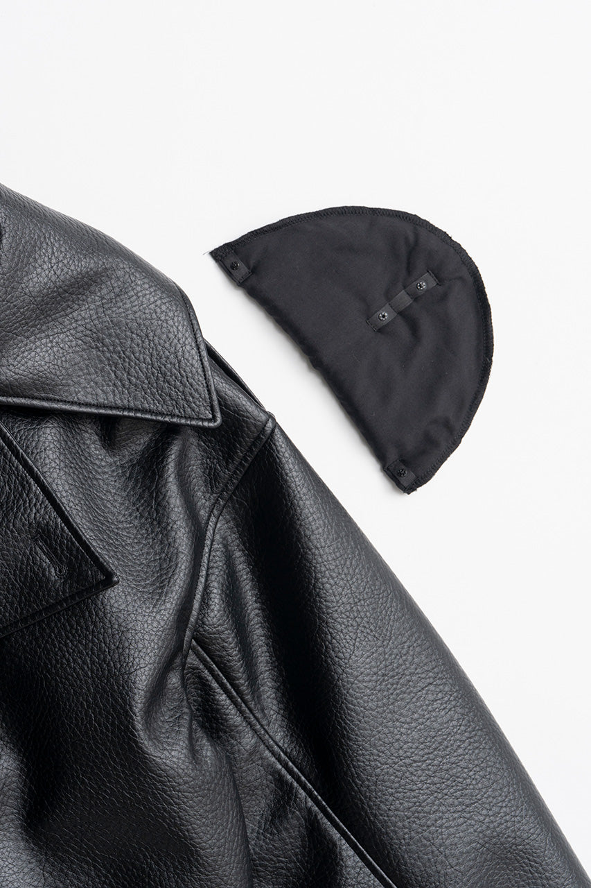 Boxy Middle Leather Trench Coat - 2026AUTUMN
