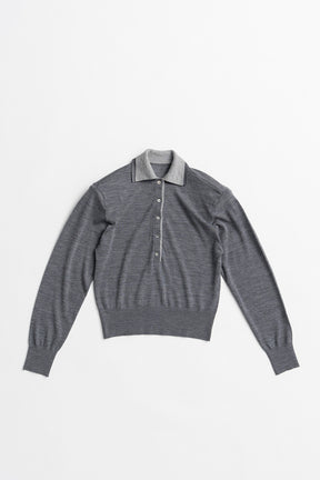 Double Collar Wool Polo Shirt - 2026AUTUMN