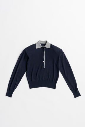 Double Collar Wool Polo Shirt - 2026AUTUMN