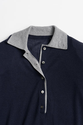 Double Collar Wool Polo Shirt - 2026AUTUMN