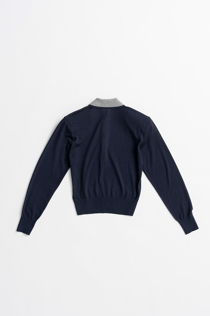 Double Collar Wool Polo Shirt - 2026AUTUMN