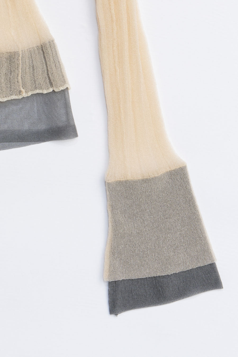 Layered Sheer Ribbed Slim Knit Shirt