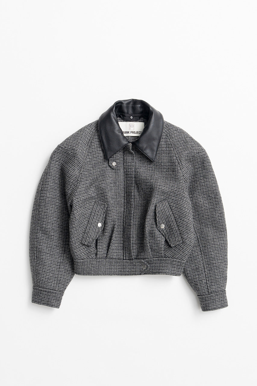 Leather Collar Short Coat - 2026WINTER