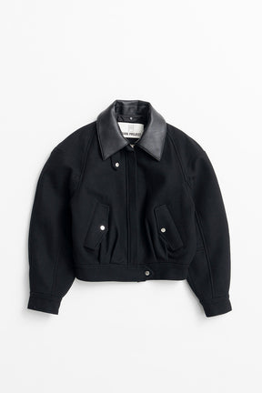 Leather Collar Short Coat - 2026WINTER