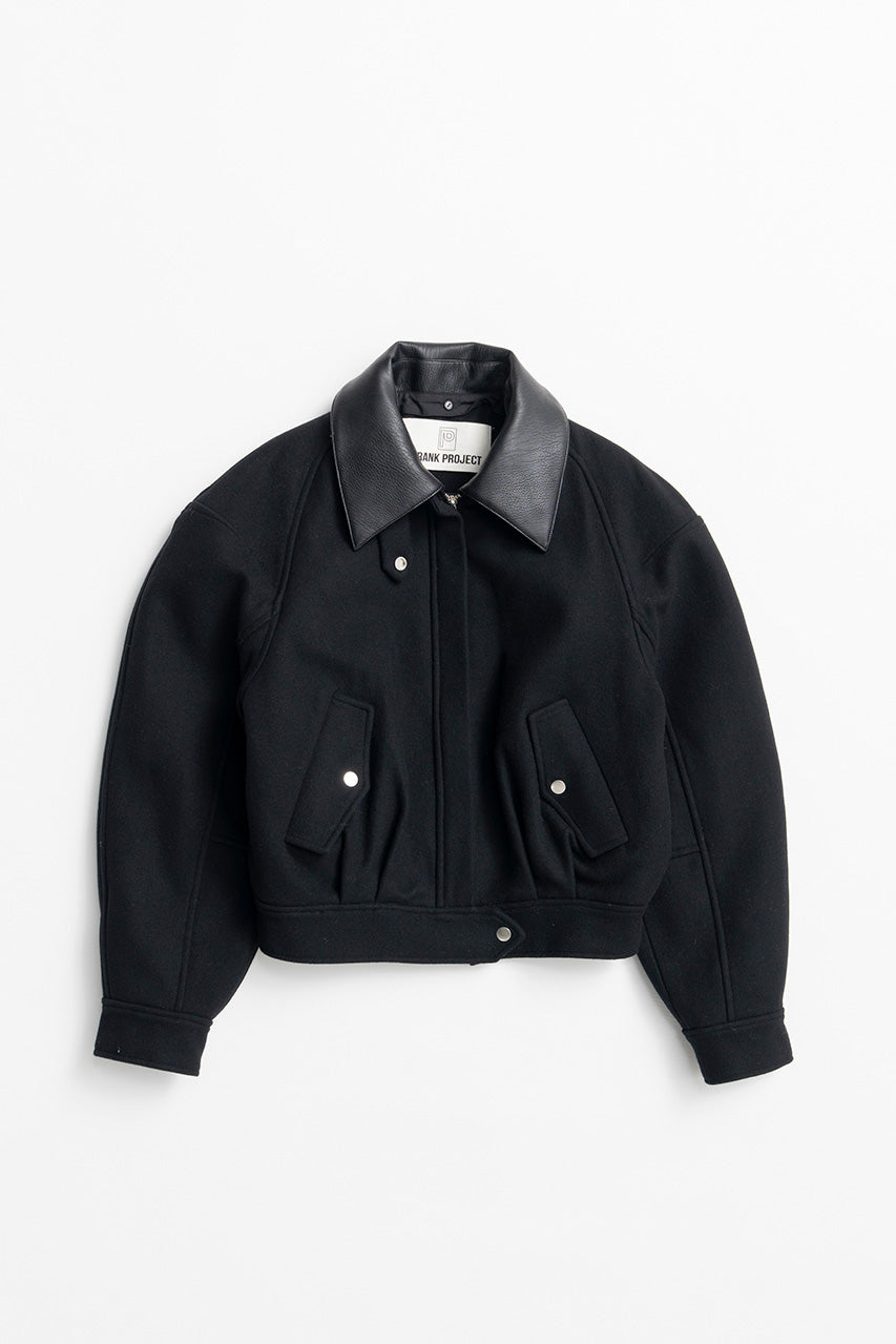 Leather Collar Short Coat - 2026WINTER