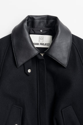 Leather Collar Short Coat - 2026WINTER