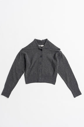 Oversized Collar Knit Cardigan - 2026AUTUMN
