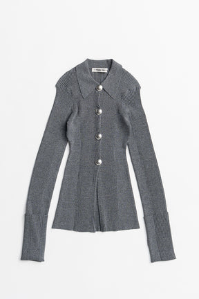Metal Parts Knit Slim Shirt - 2026AUTUMN