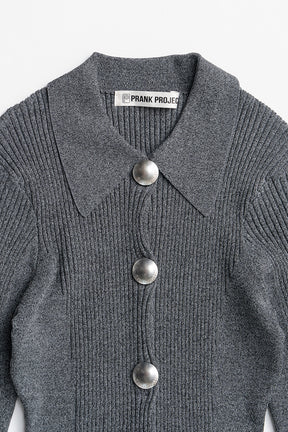 Metal Parts Knit Slim Shirt - 2026AUTUMN