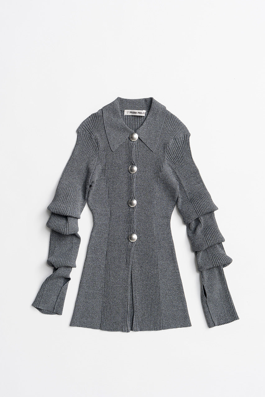 Metal Parts Knit Slim Shirt - 2026AUTUMN