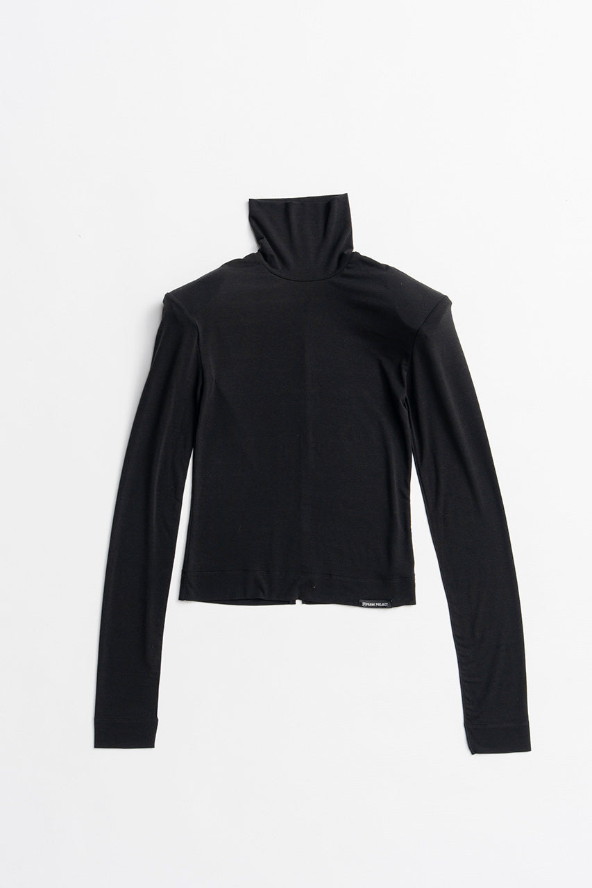 Power Shoulder High-Neck Top - 2026AUTUMN