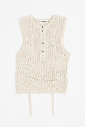 Henley Bouclé Knit Tank