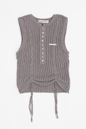 Henley Bouclé Knit Tank