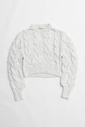 Lame Cable Knit Pullover